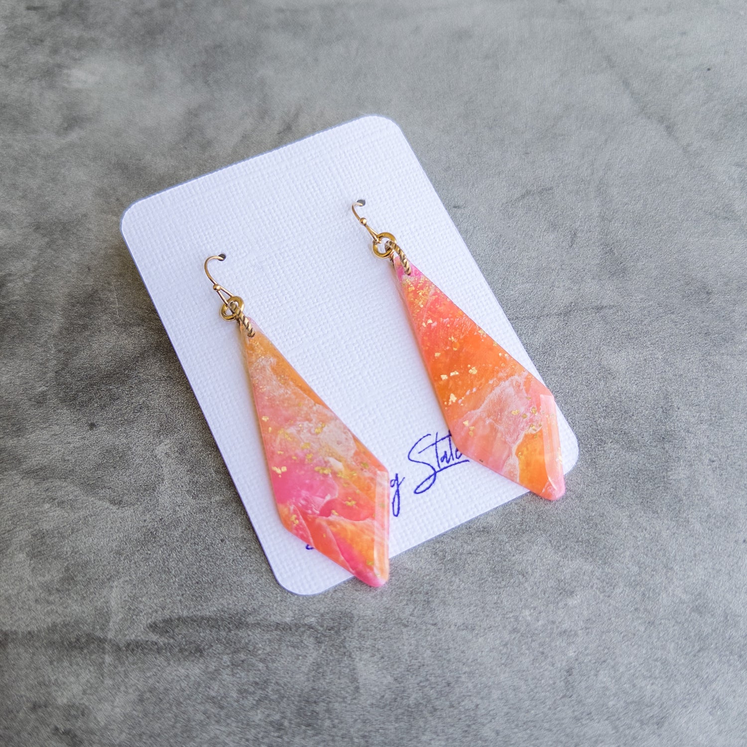 stunning statements tropical vacation clay colorful bright bold statement pink orange journee dangle earrings