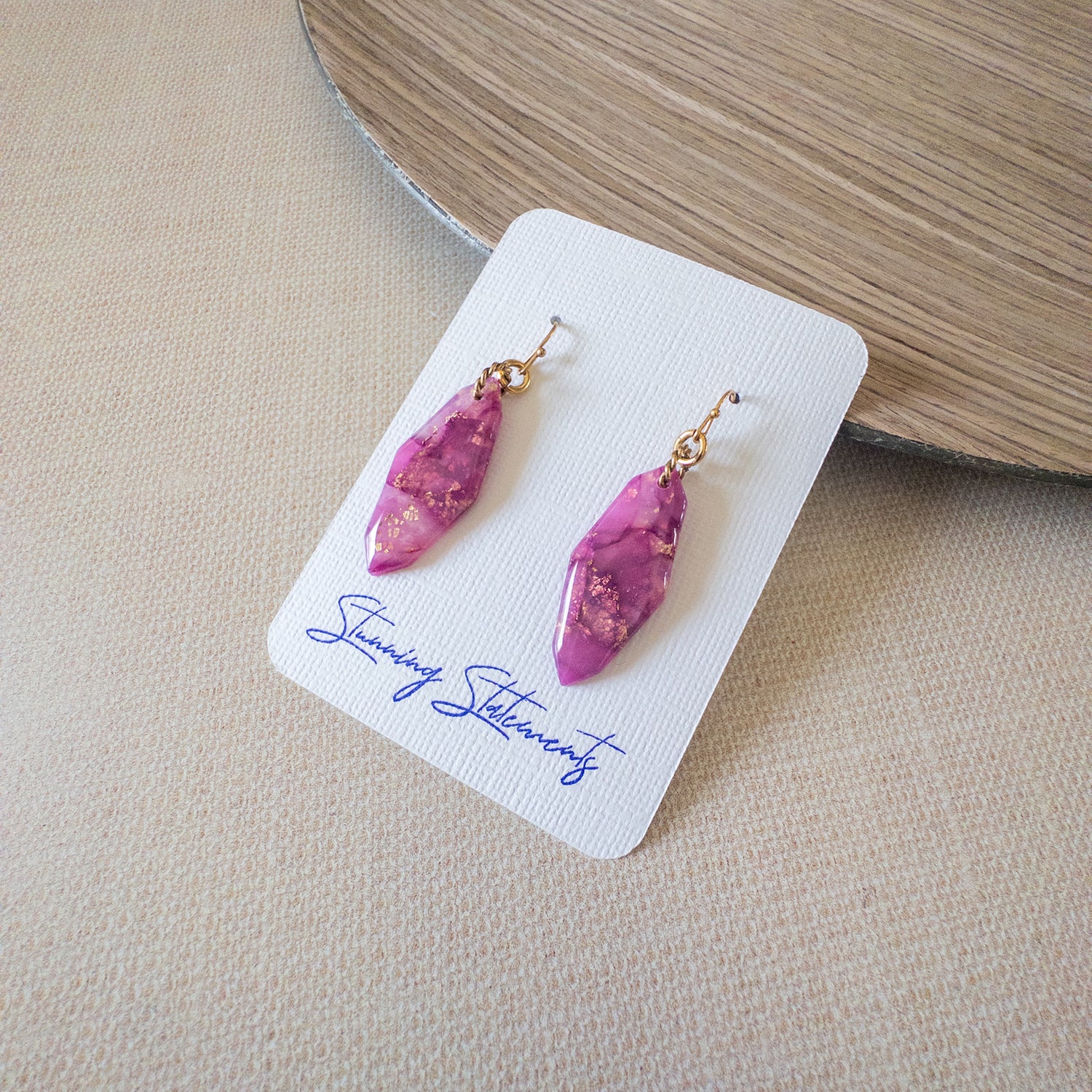 stunning statements colorful simple clay purple delilah dangle earrings