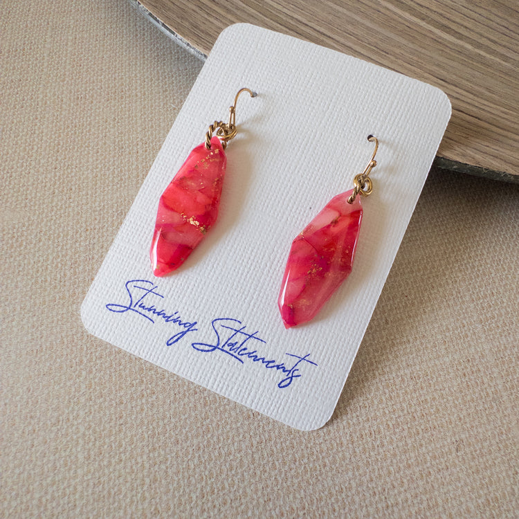 stunning statements colorful simple clay magenta delilah dangle earrings