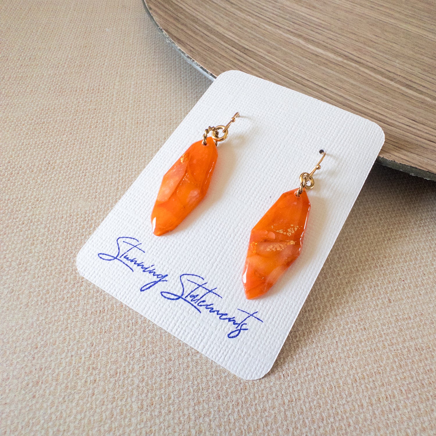 UNICEF Market | Purple and Orange Sese Wood Dangle Earrings - Summer Rain