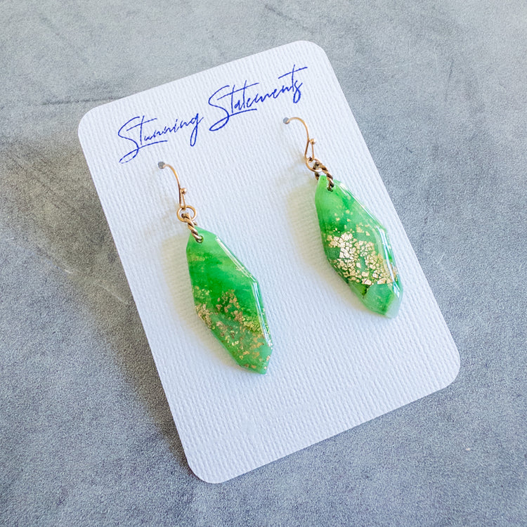 stunning statements colorful simple clay green delilah dangle earrings