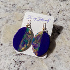 stunning statements clay mardi gras lightweight statement festive glitter shiny purple green gold oval earrings