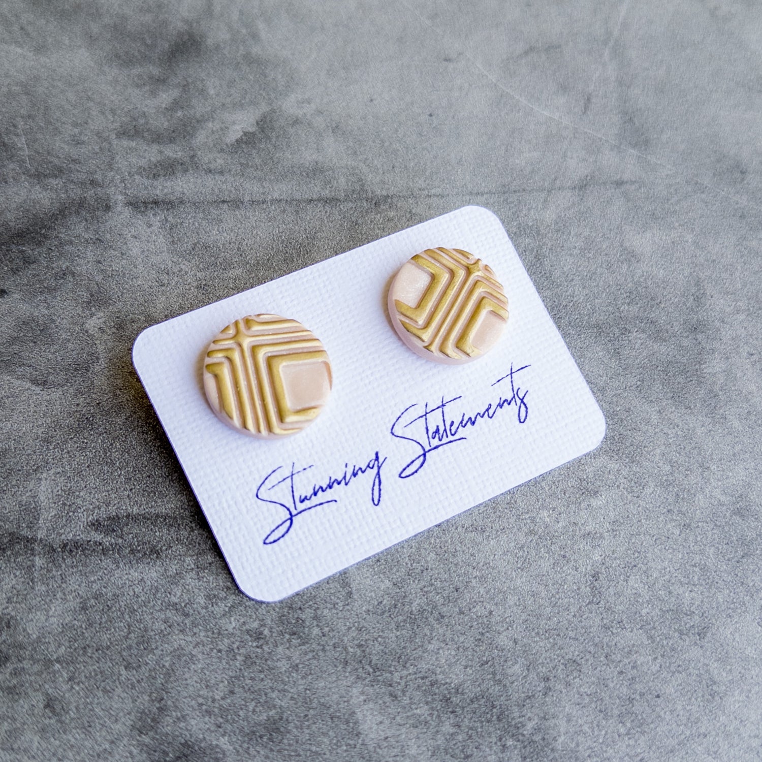 stunning statements textured bright bold colorful cream off white cleo stud earrings