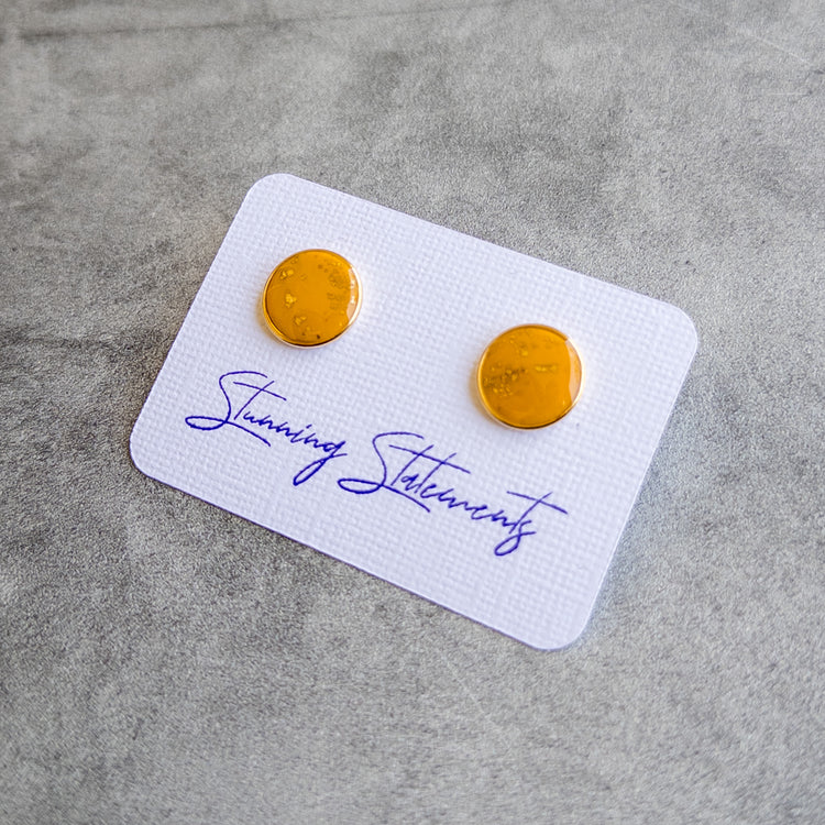 stunning statements office work professional simple circle clay yellow juliette stud earrings