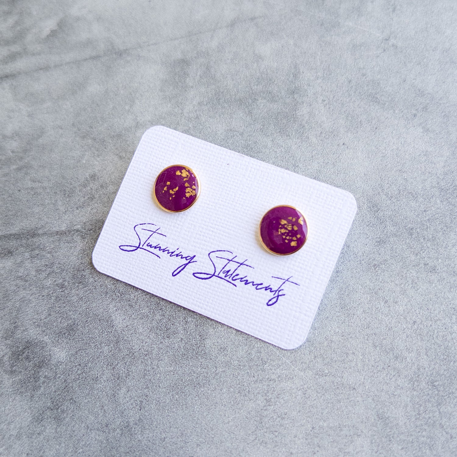 stunning statements office work professional simple circle clay purple juliette stud earrings