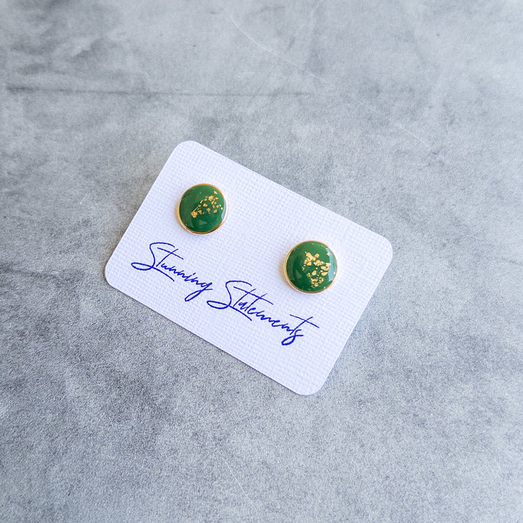 stunning statements office work professional simple circle clay green juliette stud earrings