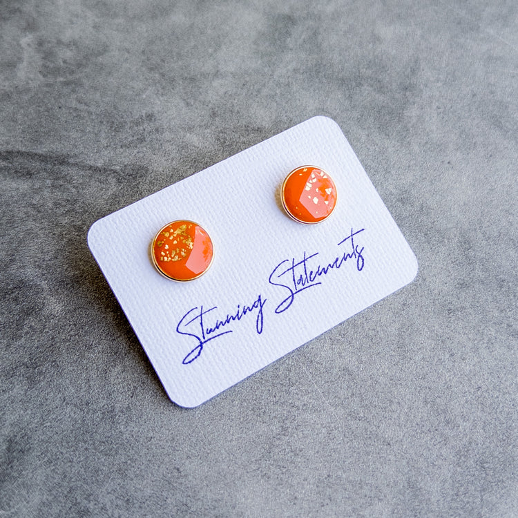stunning statements office work professional simple circle clay orange juliette stud earrings