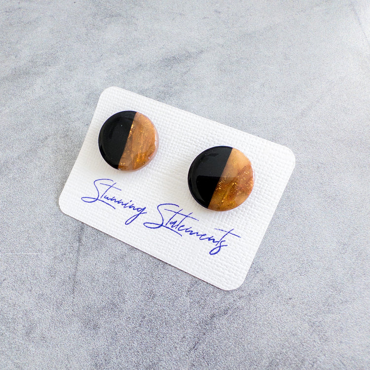 stunning statements circle statement marble bold bright black dayna stud earrings