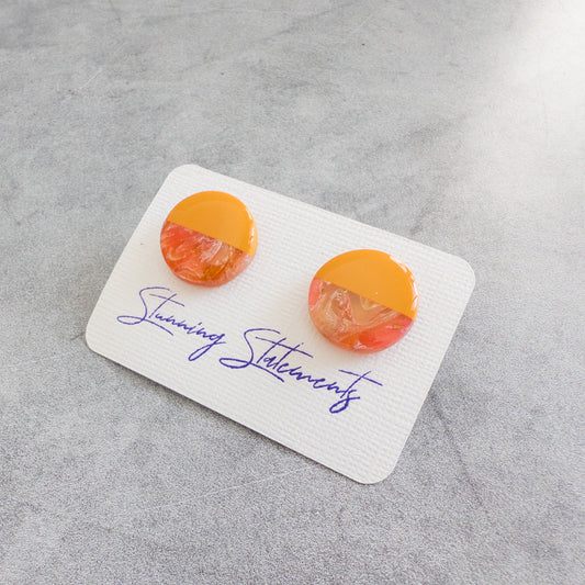 stunning statements circle statement marble bold bright yellow dayna stud earrings