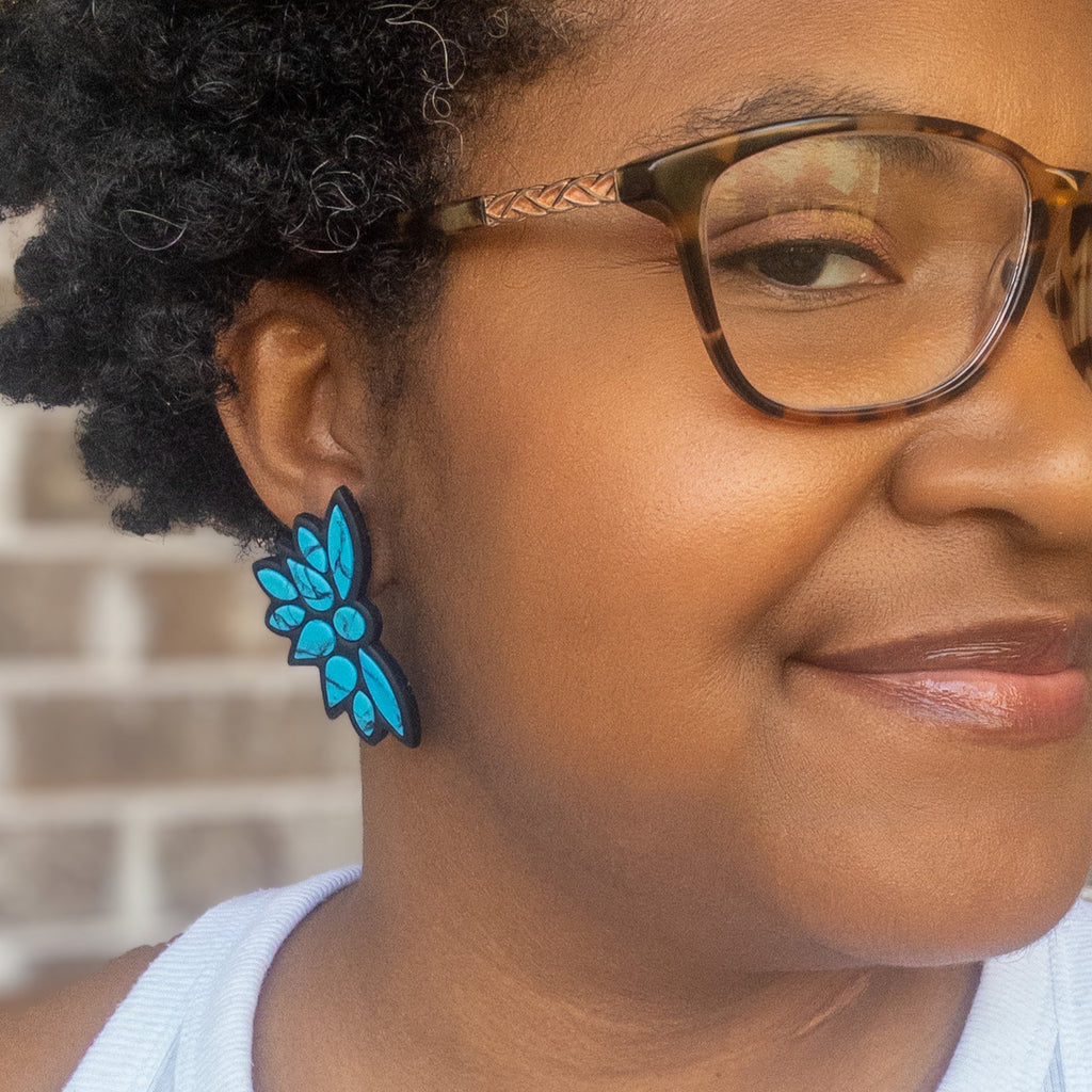Coko Faux Turquoise Stud Earrings