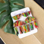 black history month juneteenth black red green yellow abstract large statement dangle lightweight multicolored festive earrings