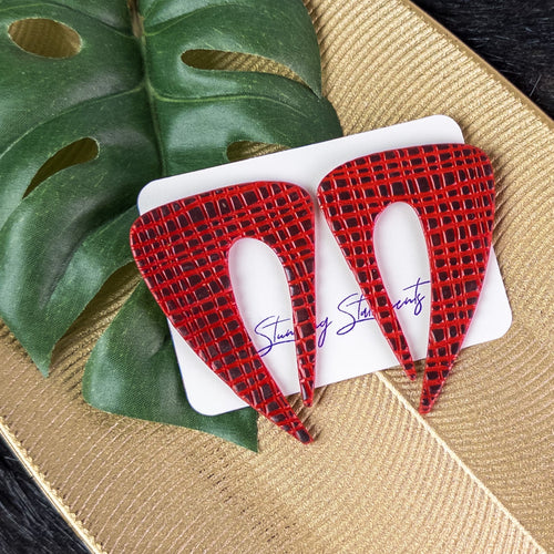 black history month juneteenth black red abstract large statement lightweight multicolored festive oversized stud earrings