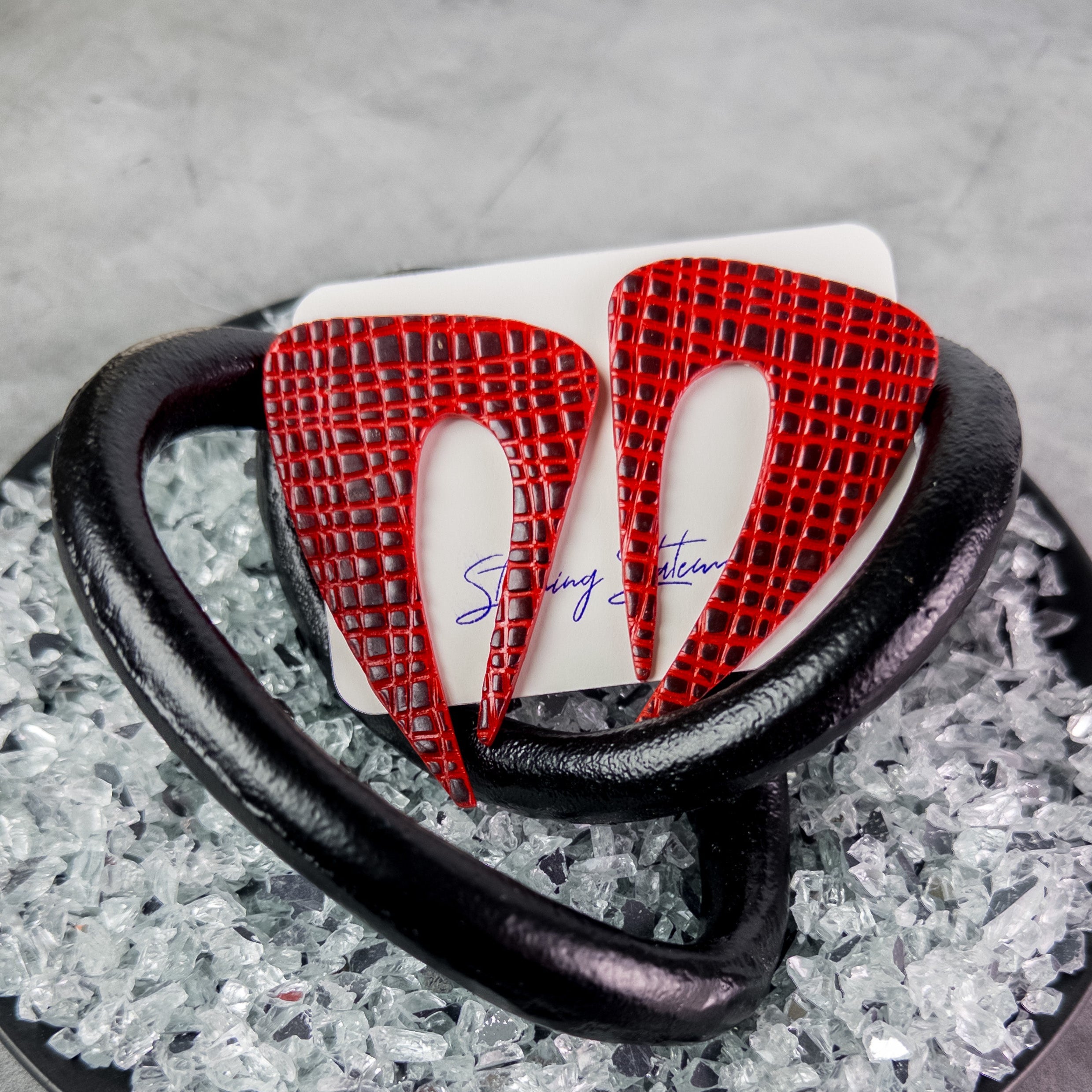 black history month juneteenth black red abstract large statement lightweight multicolored festive oversized stud earrings