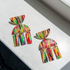 black history month juneteenth black red green yellow abstract large statement dangle lightweight multicolored festive earrings