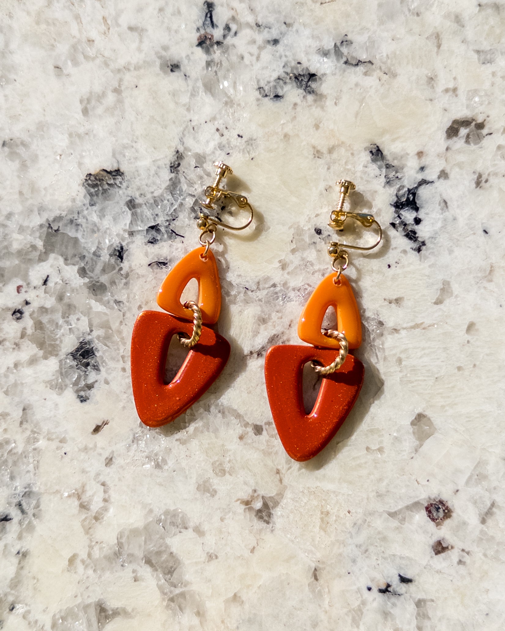 Brooke Clip-On Triangle Dangle Earrings