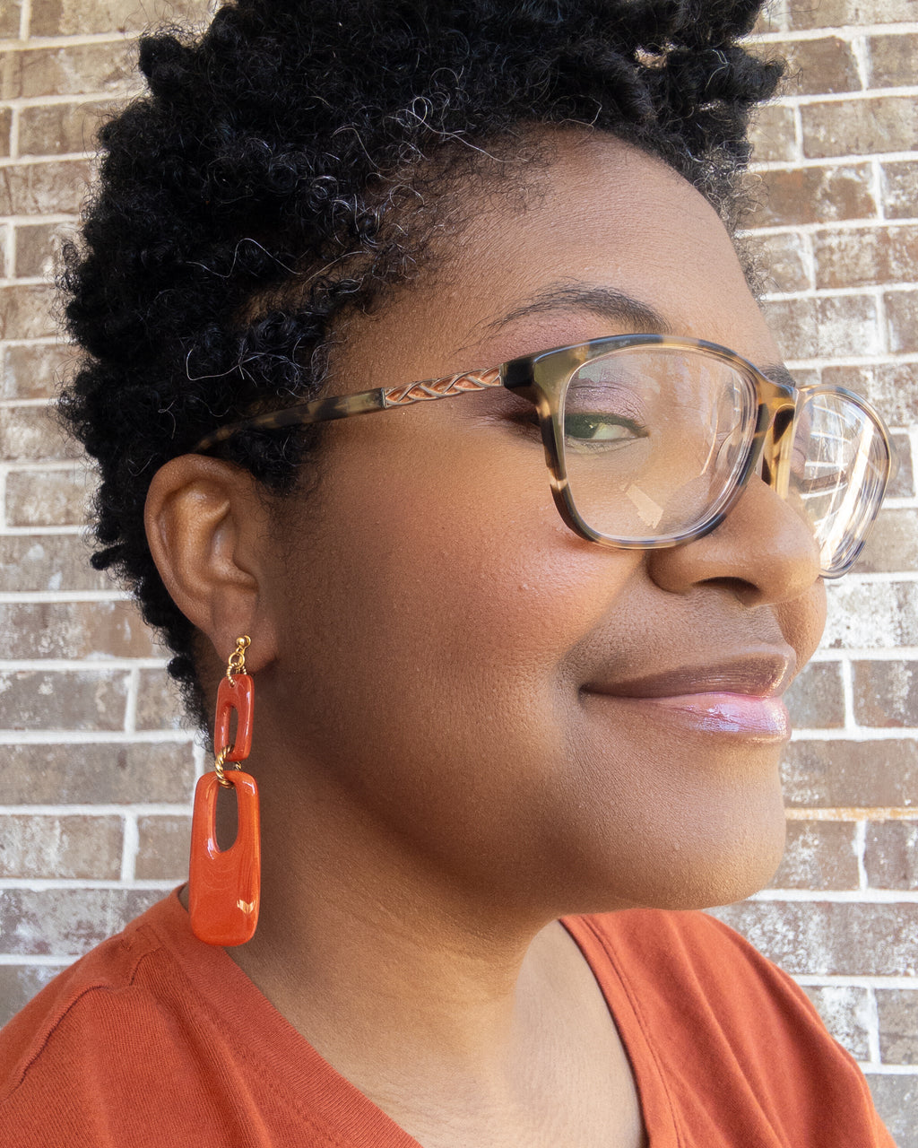 Brooke Clip-On Rectangle Dangle Earrings