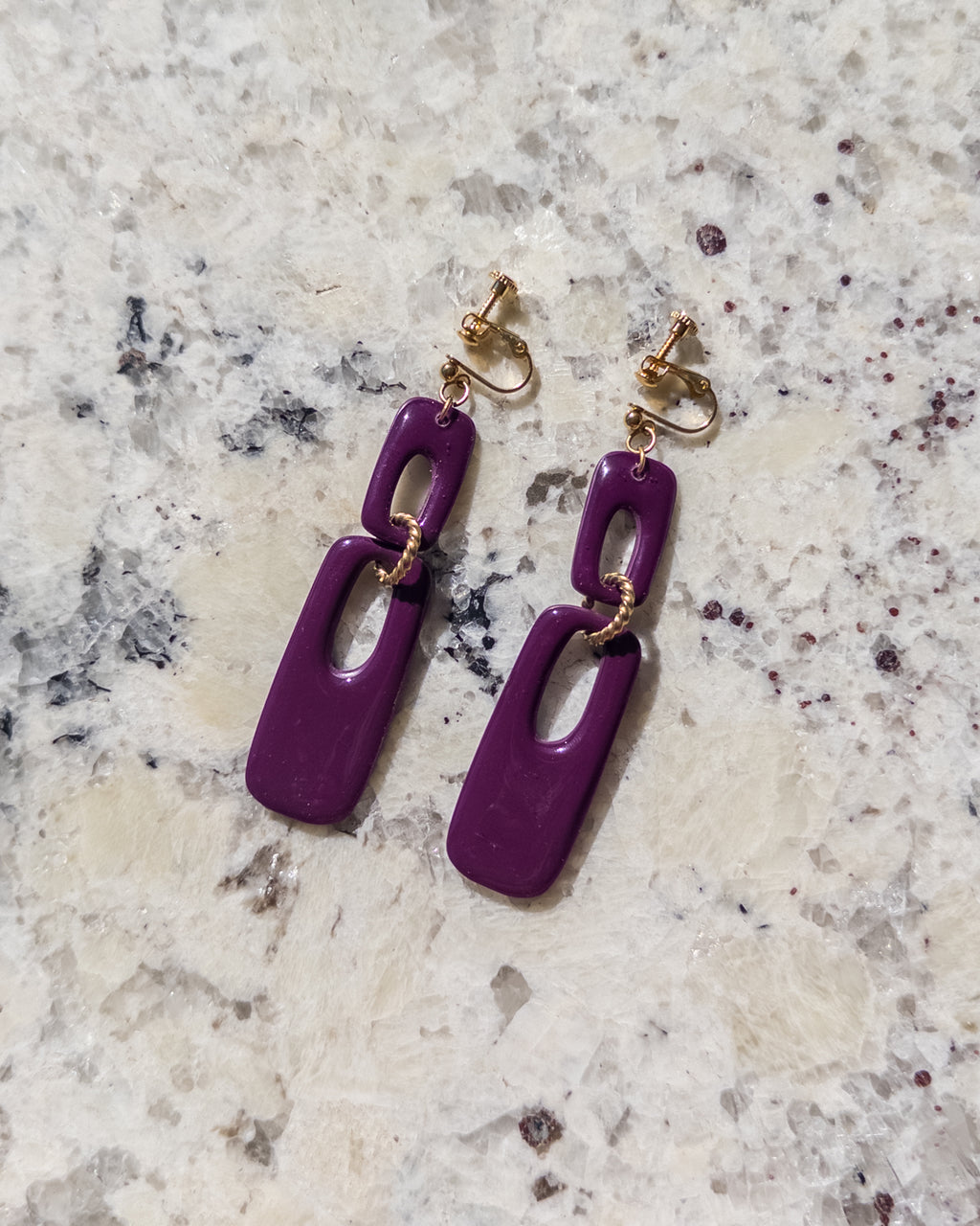 Brooke Clip-On Rectangle Dangle Earrings