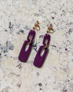 Brooke Clip-On Rectangle Dangle Earrings