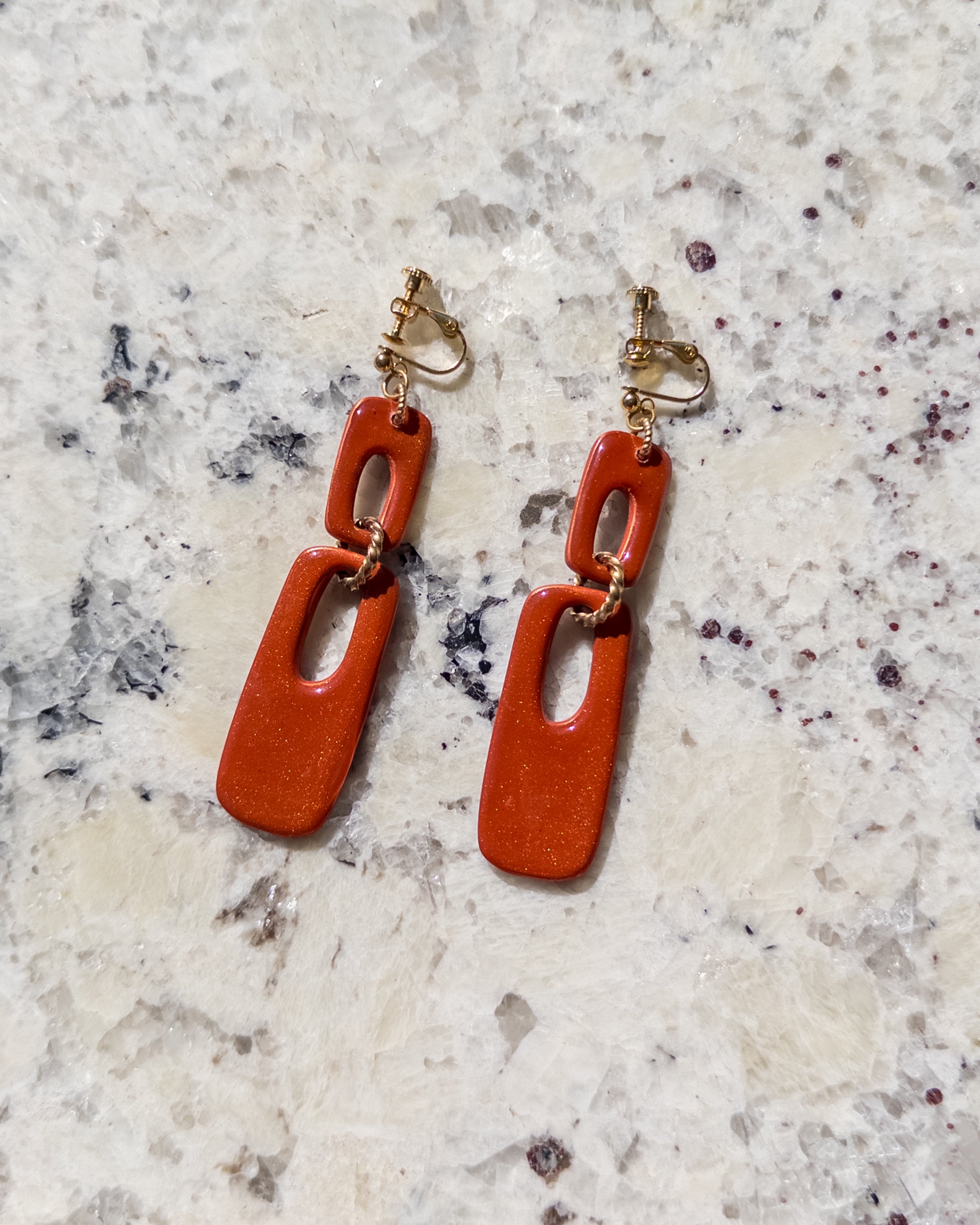 Brooke Clip-On Rectangle Dangle Earrings