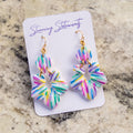 stunning statements handmade polymer clay multicolored lightweight floral textured spring summer flower dangle earrings