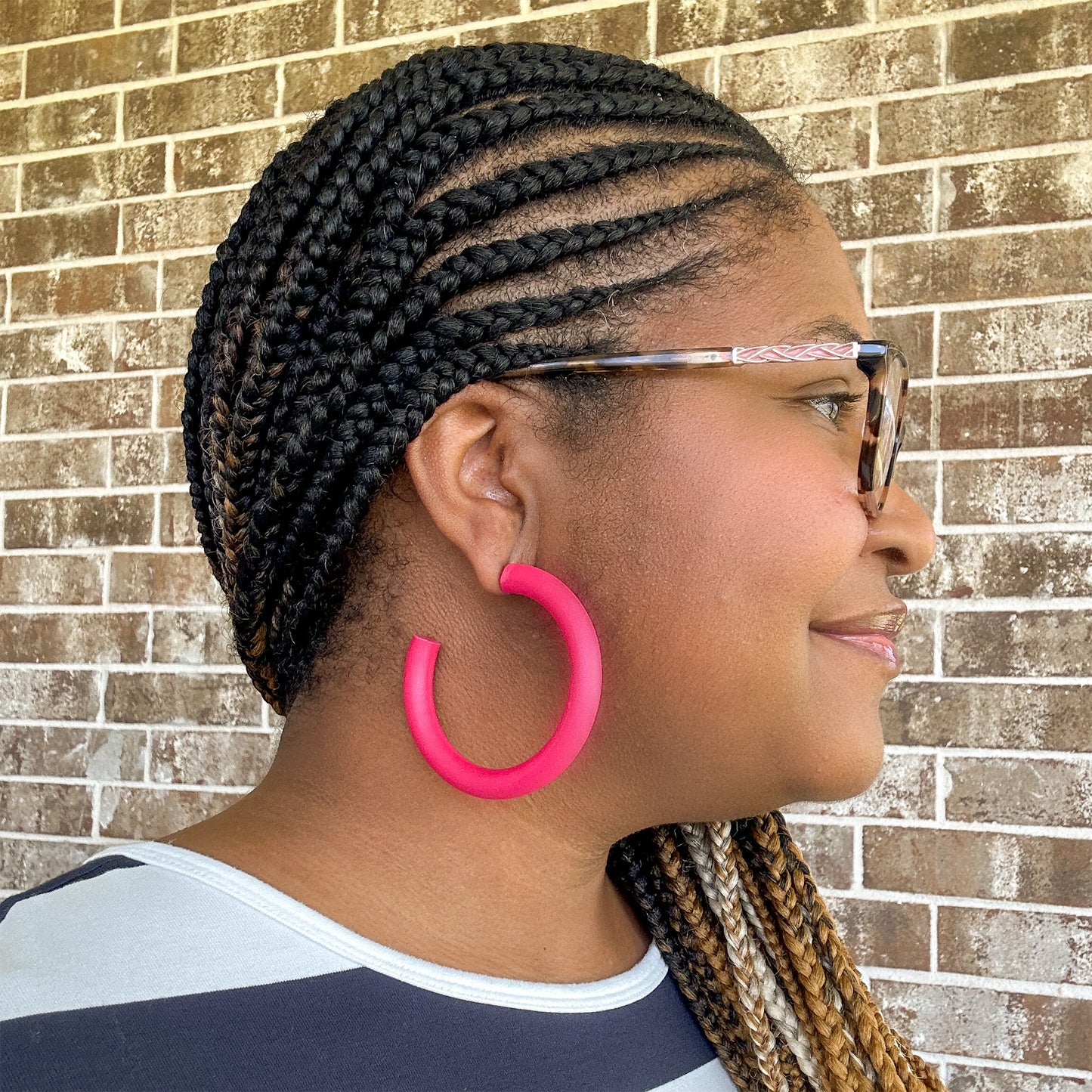 stunning statements large lightweight bright bold clay pink kali hoop earrings