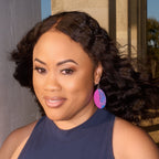 stunning statements clay large statement oval earrings on a model