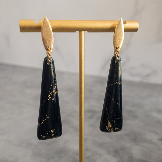 stunning statements elegant graceful simple clay black jamie dangle earrings